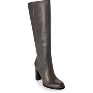 Regina Grey Leather Tall Boots